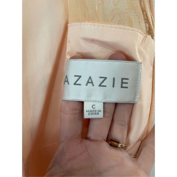 NWT Azazie bridesmaid floor length dress in Peach - Picture 9 of 12